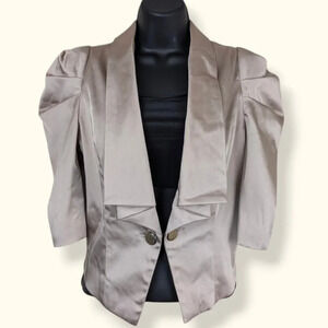 Kopa Cropped Satin Blazer